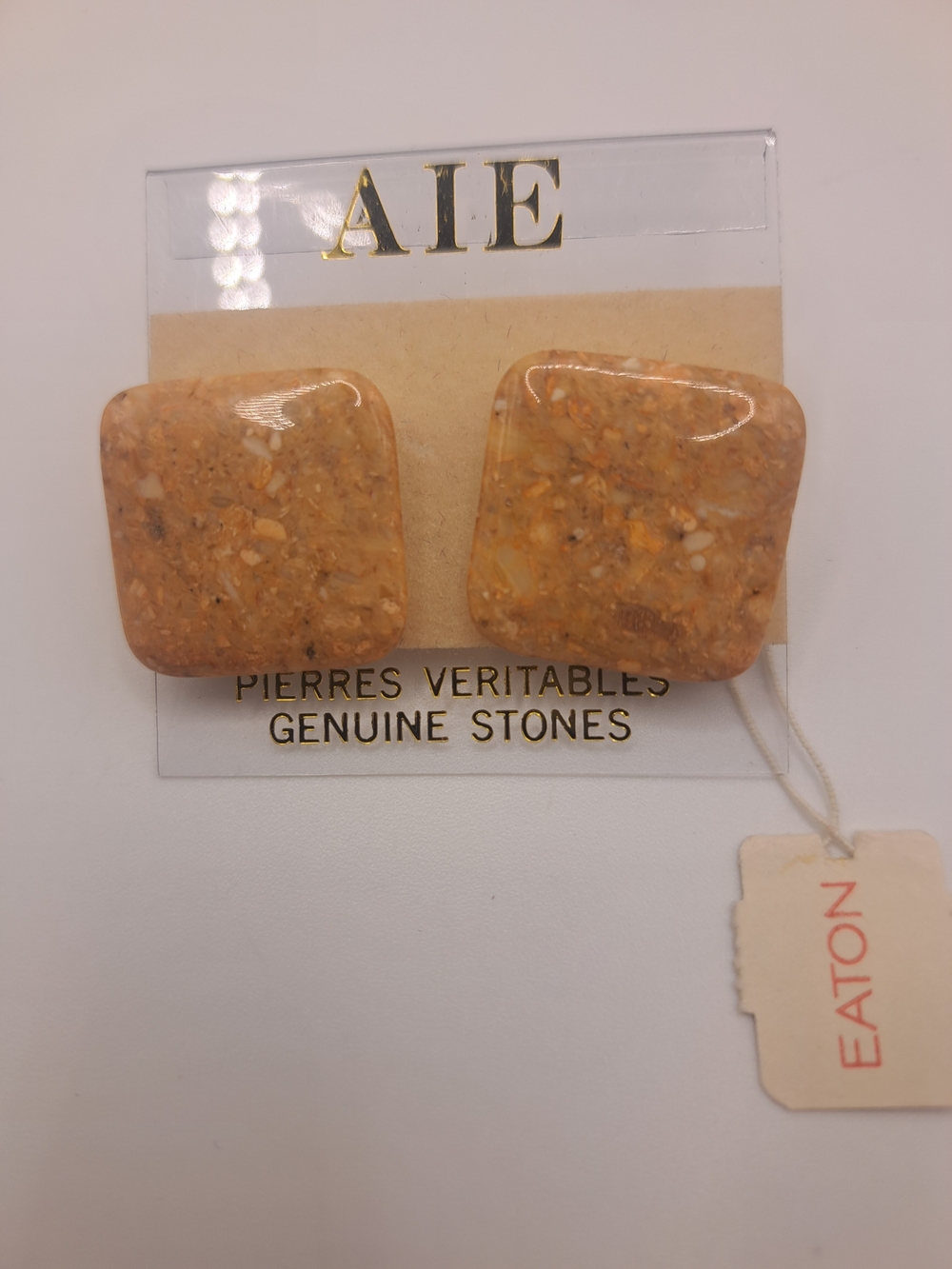 Vintage Eaton Genuine Stone Necklace & Earrings Set w/ Original Box & Tags - Picture 3 of 11